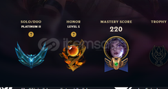 EUW PLAT 2 | 72 LVL | 80 CHAMP 16 SKIN |