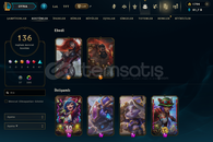 EUW SERVER 136 SKİN FULL HERO 838 LVL HESAP