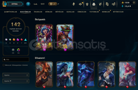 EUW SERVER 142 SKİN FULL HERO 404 LVL HESAP