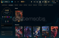 EUW SERVER 148 SKİN FULL HERO 82 LVL HESAP