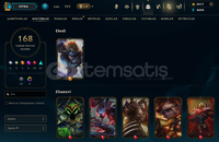 EUW SERVER 168 SKİN 132 HERO 96 LVL HESAP
