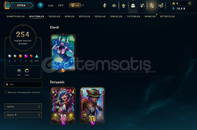 EUW SERVER 254 SKİN FULL HERO 745 LVL HESAP