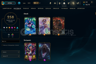 EUW SERVER 258 SKİN FULL HERO 190 LVL HESAP