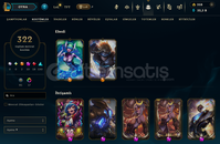 EUW SERVER 322 SKİN FULL HERO 424 LVL HESAP