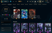 EUW SERVER 424 SKİN FULL HERO 412 LVL HESAP