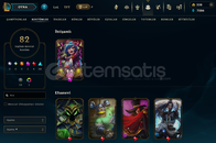 EUW SERVER 82 SKİN 135 HERO 244 LVL HESAP