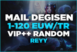 ⭐EUW/TR %100 MAİL DEĞİŞEN 1-120 SKİN RANDOM⭐