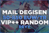 ⭐EUW/TR %100 MAİL DEĞİŞEN 50-850 SKİN RANDOM⭐