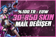 ⭐EUW/TR SUNUCU 30-850 SKİN MAİL DEĞİŞEN⭐
