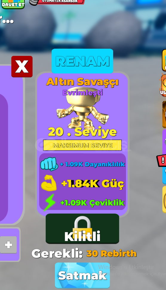 Evrimli Gold Warrior Max Level Evrimli Gold Warrior Max Level