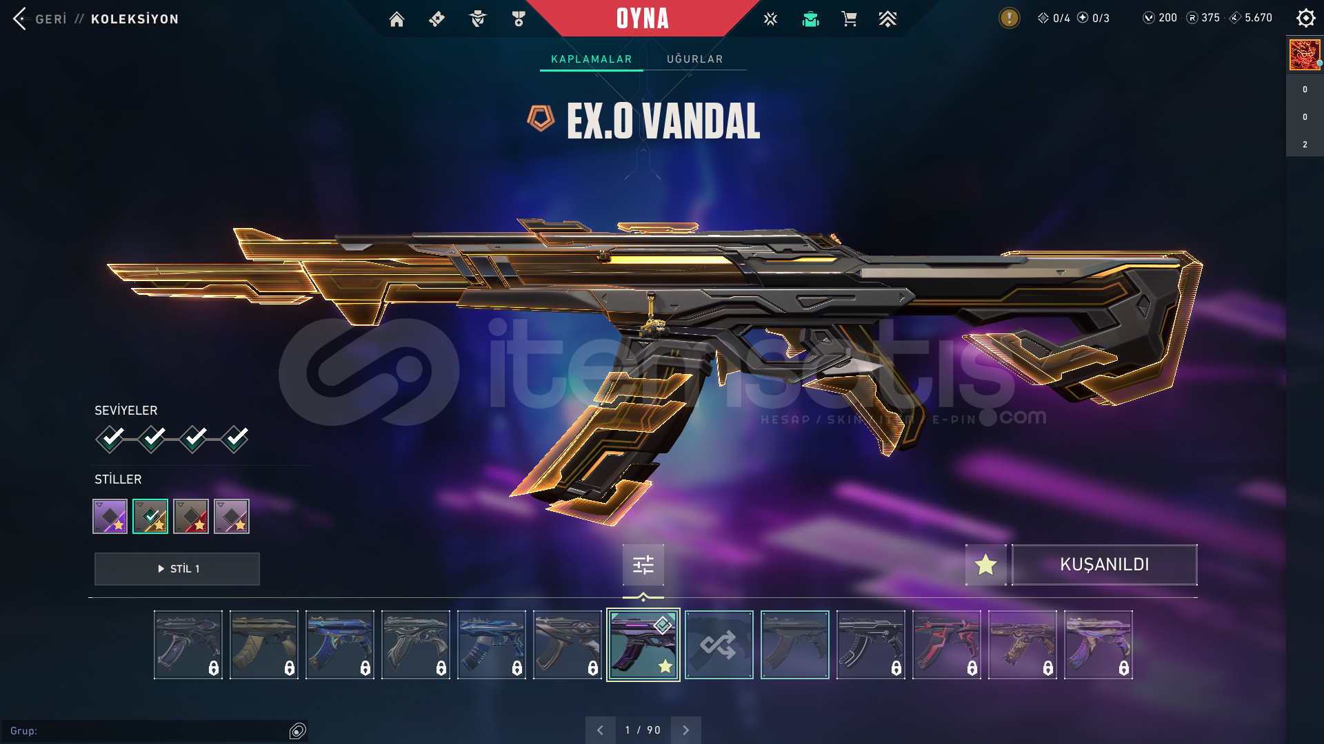 EXO VANDAL GÜMÜŞ 375 RADYANİTLİ 3-4 AJAN YOK  EXO VANDAL GÜMÜŞ 375 RADYANİTLİ 3-4 AJAN YOK