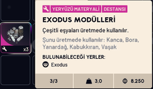 Exodus Modülleri x3 –Ucuz Gerçek Stok!