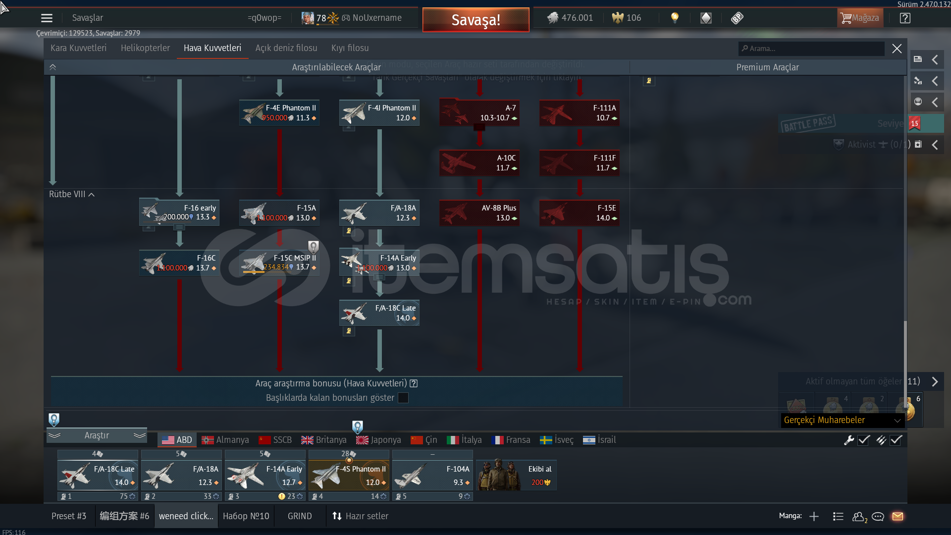 F/A-18C LATE F-14A MİG-21 BİSON SU-33 F/A-18C LATE F-14A MİG-21 BİSON SU-33