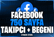 ⭐ Facebook 750 Sayfa Takipçi + Beğeni
