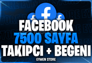 ⭐ Facebook 7500 Sayfa Takipçi + Beğeni