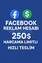 Facebook Ads Reklam Hesabı,250 Dolar Limitli