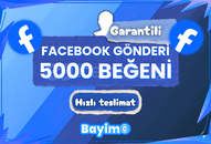 FACEBOOK 5.000 GÖNDERİ BEĞENİ / GARANTİLİ