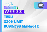 Facebook Tekli 250$ Limit Business Manager