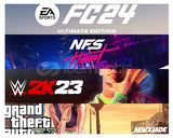 FC 24 + WWE 2K23 + NFS HEAT + GTA 5