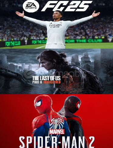 FC 25 + TLOU PART 2 REMASTERED + SPIDERMAN 2  FC 25 + TLOU PART 2 REMASTERED + SPIDERMAN 2
