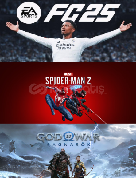 FC25 + SPIDERMAN 2 + GOD OF WAR RAGNAROK FC25 + SPIDERMAN 2 + GOD OF WAR RAGNAROK