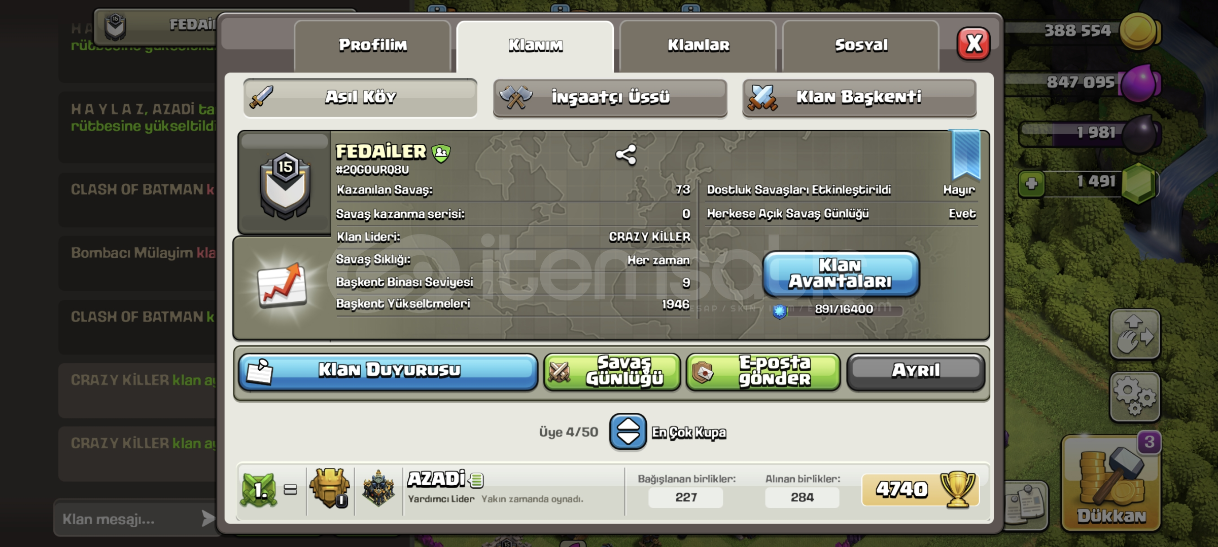 FEDAİLER KLANI 15 SV BAŞKENT 10 USTA 1  FEDAİLER KLANI 15 SV BAŞKENT 10 USTA 1