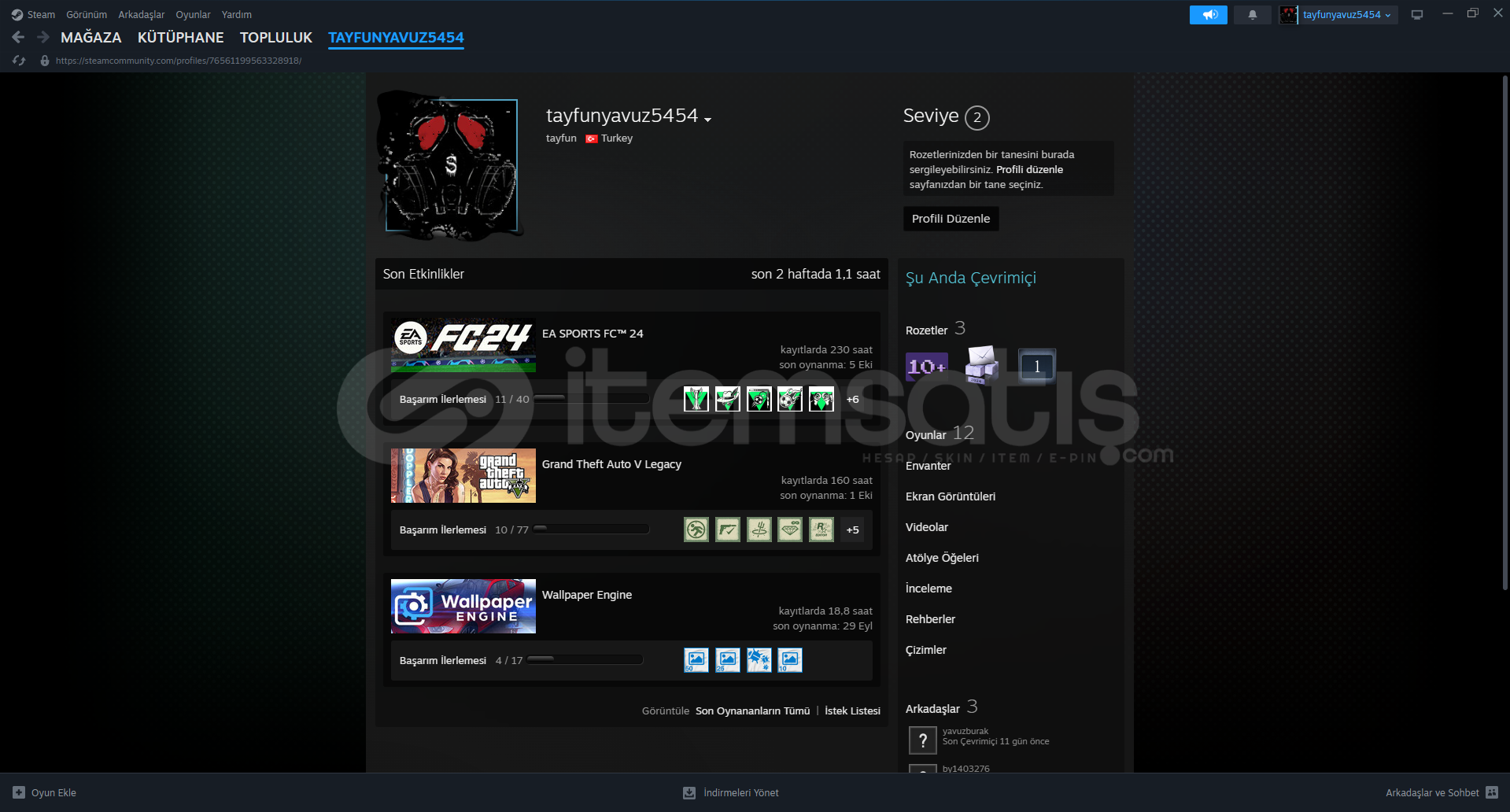 FENA FİYATA MÜKEMMEL STEAM HESAP İYİ OYUNLU FENA FİYATA MÜKEMMEL STEAM HESAP İYİ OYUNLU