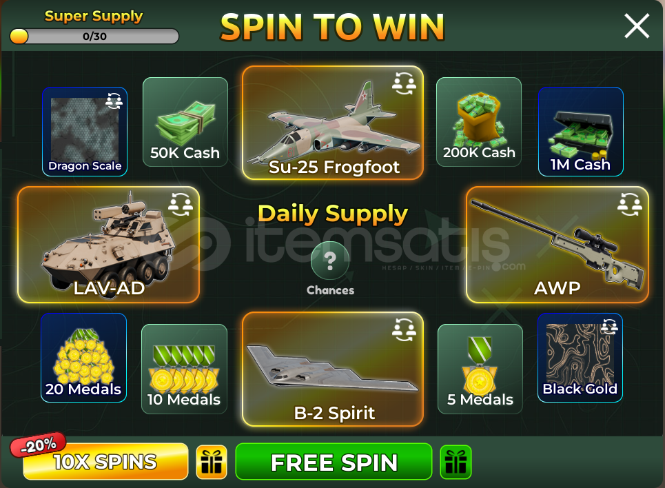 ⭐War Tycoon Daily Discount Spin 1X⭐ ⭐War Tycoon Daily Discount Spin 1X⭐