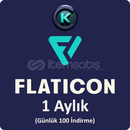 Flaticon - 1 Aylık (Günlük 100 İndirme)