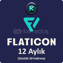Flaticon - 12 Aylık (Günlük 50 İndirme)