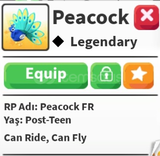 Fly ride peacock