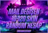 Fortnite 10-120 SKİN MAİL DEĞİŞEN RANDOM HESAP