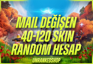 Fortnite 40-120 SKİN MAİL DEĞİŞEN RANDOM HESAP
