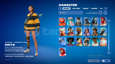 Fortnite 60 skin + emote + tayfa + birkaç oyun