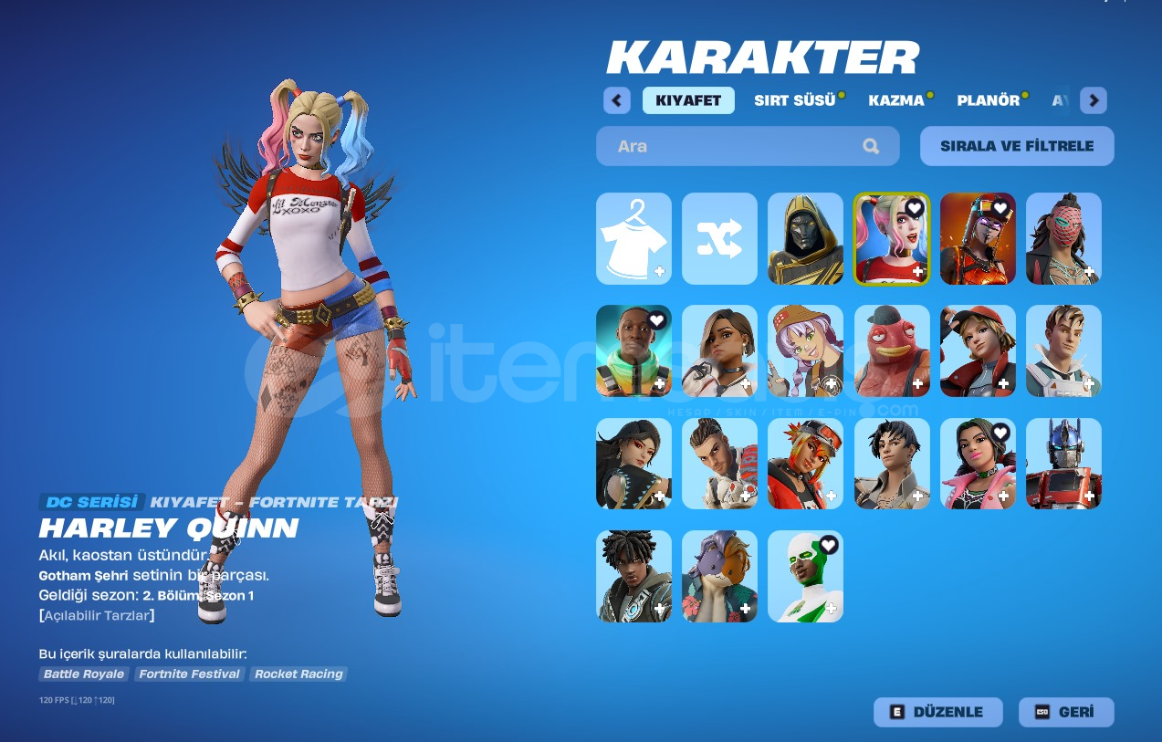Fortnite Tryhard kazmali hesap Fortnite Tryhard kazmali hesap