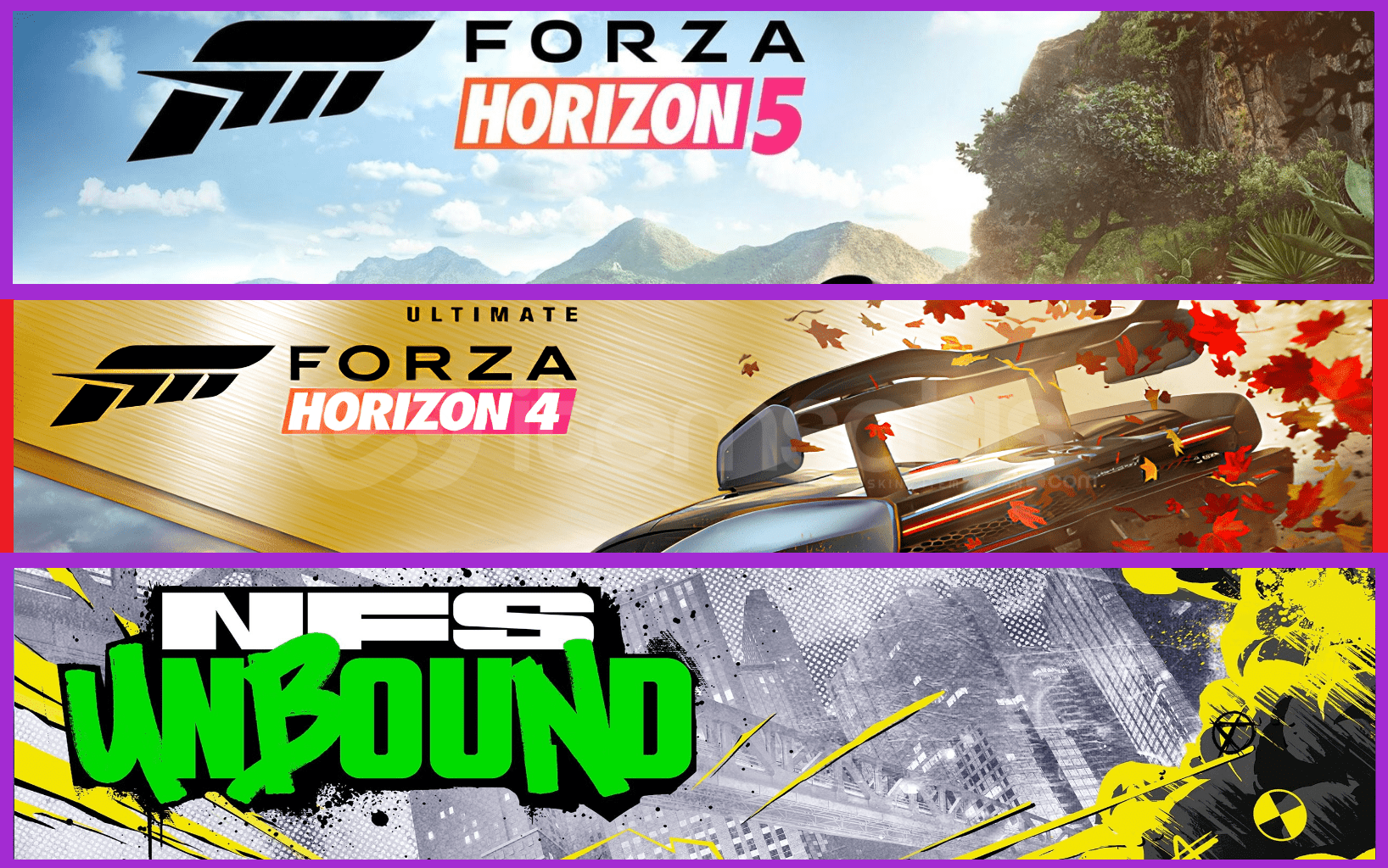 Forza 5 + Forza 4 + NFS Unbound Forza 5 + Forza 4 + NFS Unbound