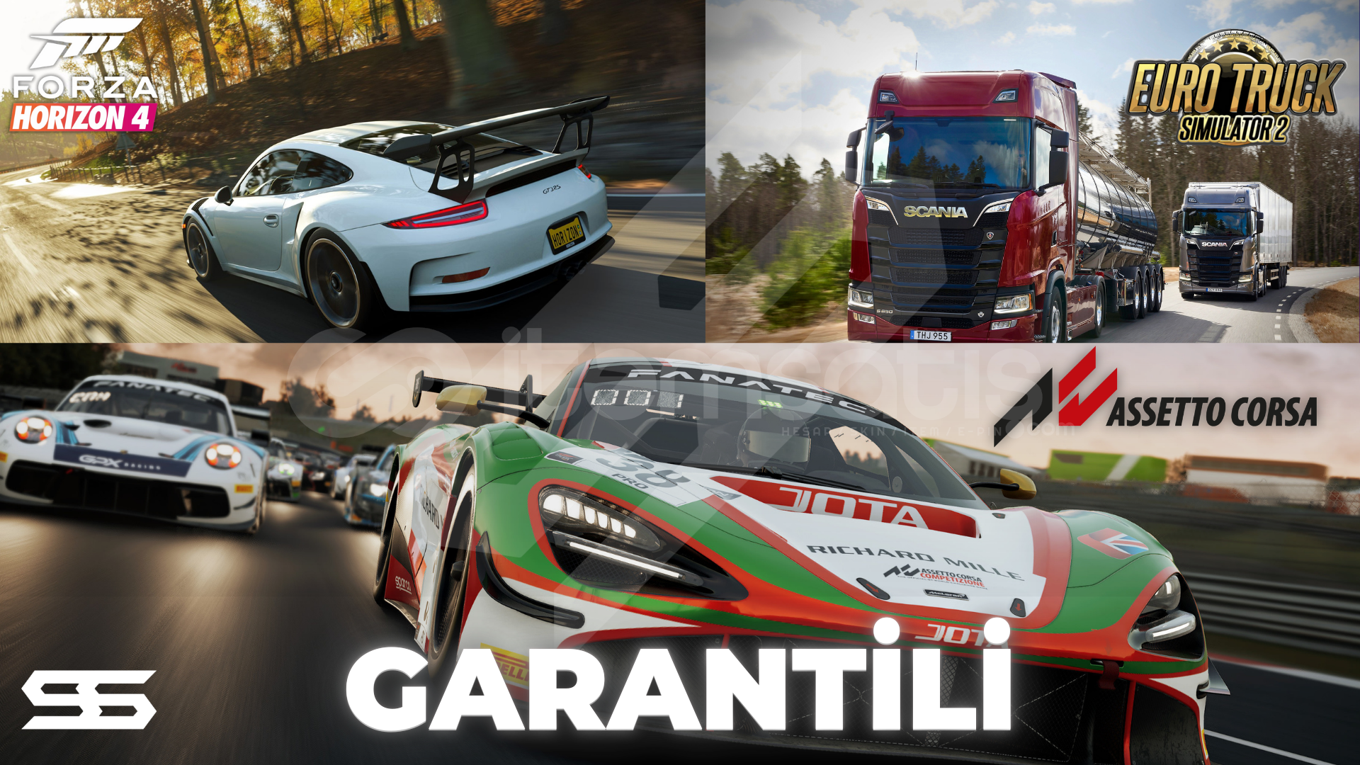 Forza Horizon 4 + ETS 2 + Asetto Corsa | GARANTİ Forza Horizon 4 + ETS 2 + Asetto Corsa | GARANTİ