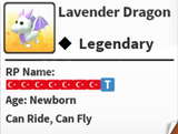 FR Lavender Dragon Adopt Me