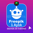 Freepik - 1 Aylık (Günlük 20 İndirme)