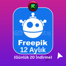 Freepik - 12 Aylık (Günlük 20 İndirme)