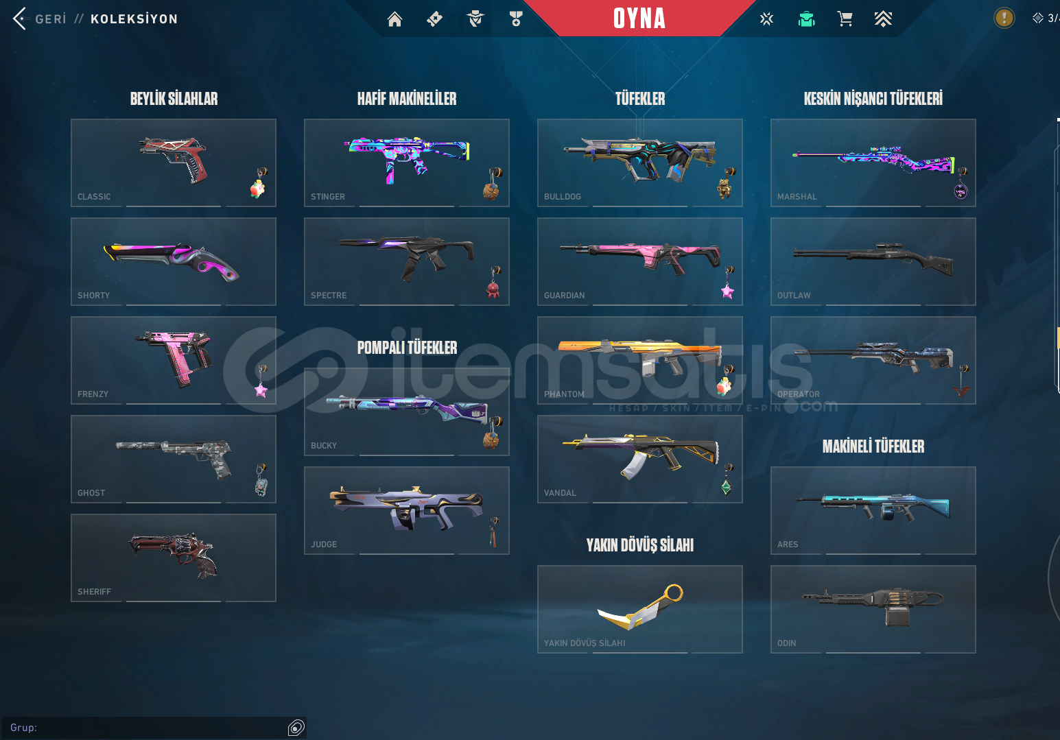 3 BIÇAK+9 SKİN FULL+FULL İLK MAİL HESAP 70K VP 3 BIÇAK+9 SKİN FULL+FULL İLK MAİL HESAP 70K VP