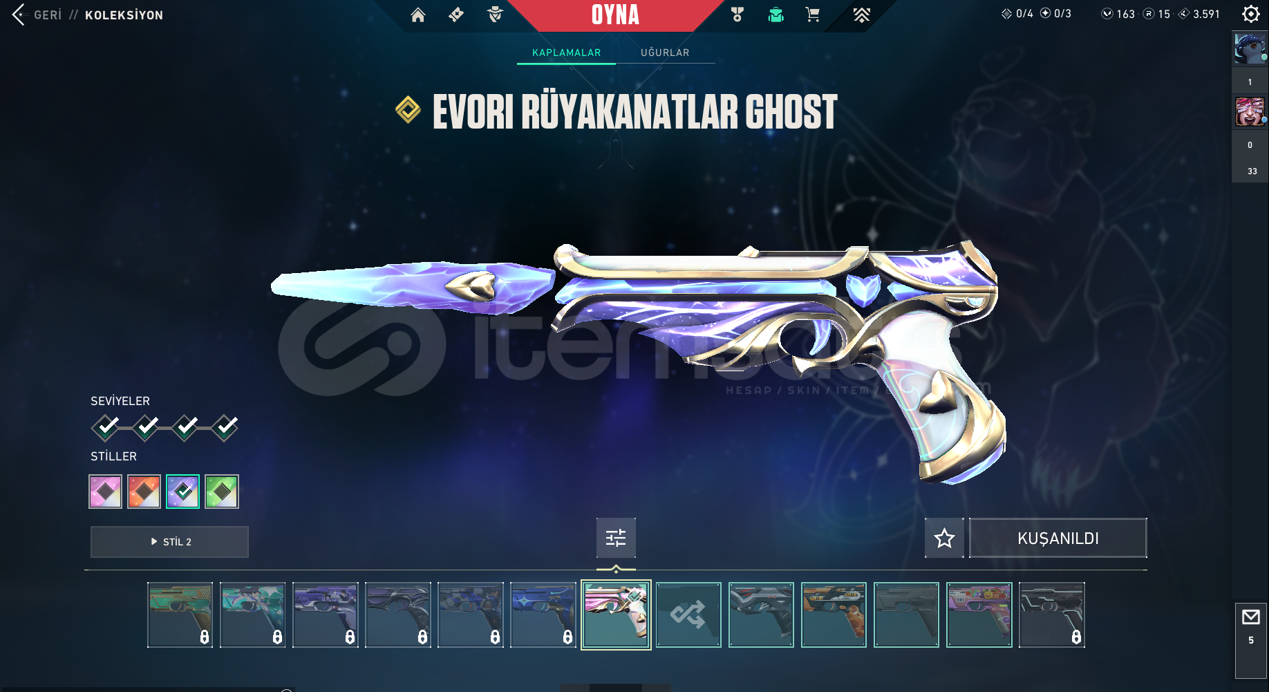 Full Skinli Valorant Hesabı Satılık ???? Full Skinli Valorant Hesabı Satılık ????