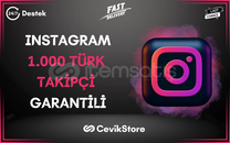 ⭐[GARANTİ] INSTAGRAM 1.000 TÜRK TAKİPÇİ⭐