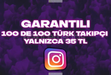 [Garantili] %100 de 100 türk takipçi 