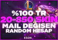 ⭐️[MAİL DEGİSEN] %100 TR 20-850 SKİN GARANTİ