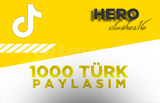 ⭐(GARANTİLİ) 1000 TÜRK PAYLAŞIM TIKTOK⭐