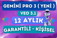 ✅ | Garantili | 12 Ay Gemini Pro 3 & VEO 3.1
