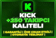 ⭐️[GARANTİLİ] 250 KİCK TAKİPÇİ | KALİTELİ⭐️
