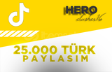 ⭐(GARANTİLİ) 25000 TÜRK PAYLAŞIM TIKTOK⭐