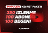 ⭐GARANTİLİ ⭐ YOUTUBE POPULER KEŞFET PAKETİ